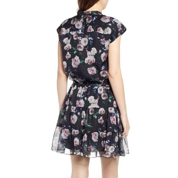 REBECCA Minkoff Ollie Black Floral Mini Dress | Size Small - Picture 3 of 16